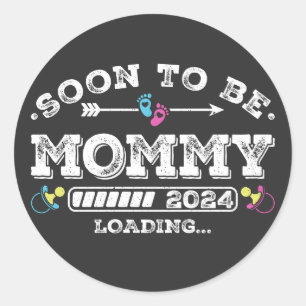Soon to Be Mummy 2024 Loading Classic Round Sticker