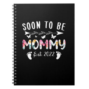 Soon To Be Mummy Est 2022 Floral New Grandma Notebook