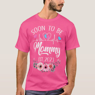 Soon To Be Mummy Est 2023 Floral Pregnancy Announc T-Shirt
