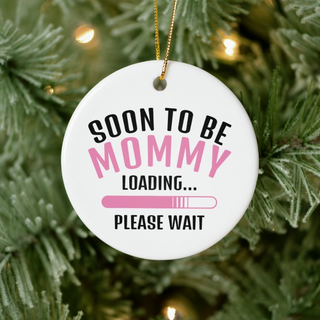 Soon To Be Mummy Loading Pregnancy Announcement Ceramic Tree Decoration (Tree)