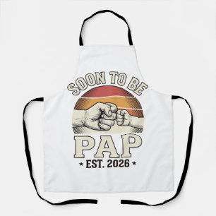 Soon to Be Pap 2026 Vintage Baby Fist Bump Design_ Apron