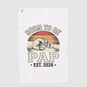 Soon to Be Pap 2026 Vintage Baby Fist Bump Design_ Golf Towel