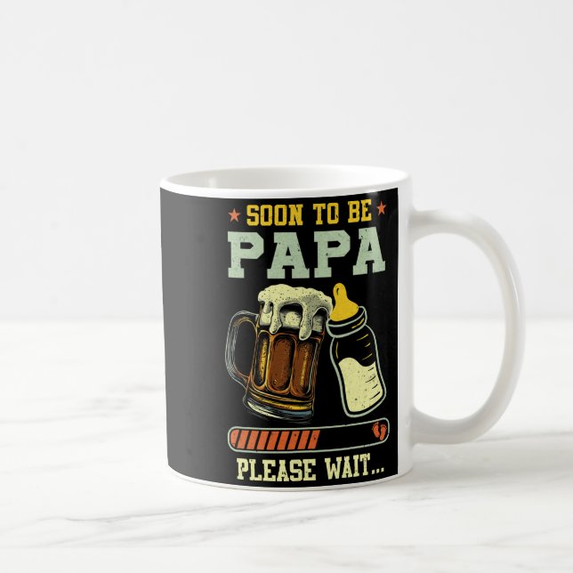 Soon To Be Papa Est 2025 Pregnancy Announcement Lo Coffee Mug (Right)