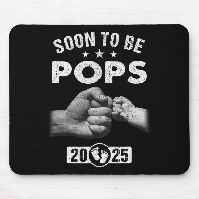 Soon To Be Pops Est 2025 Fathers Day First Time Ne Mouse Pad (Front)