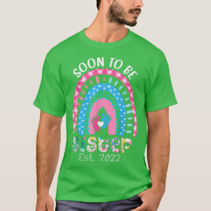 Soon To Be ster EST 2022 Gender Reveal Pink Blue R T-Shirt