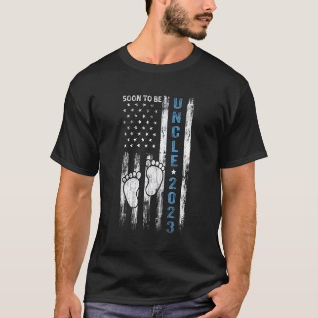 Soon To Be Uncle 2023 First Time Fathers Day New U T-Shirt (Front)