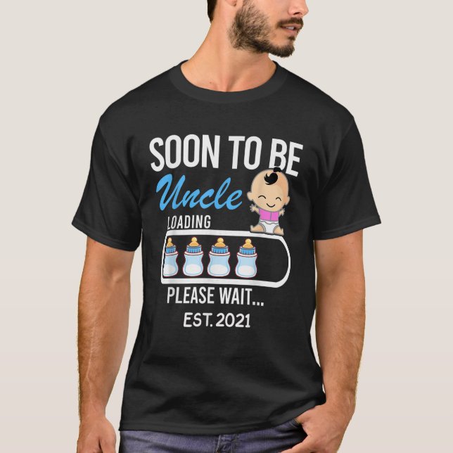 Soon To Be Uncle EST 2021 2020 Gift Tee Funny Dad  (Front)