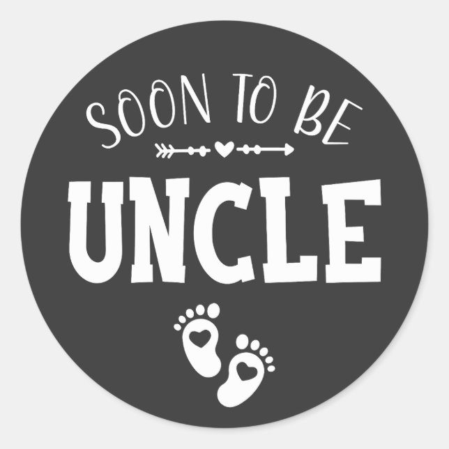 Soon to Be Uncle Promoted to Uncle Classic Round Sticker (Front)