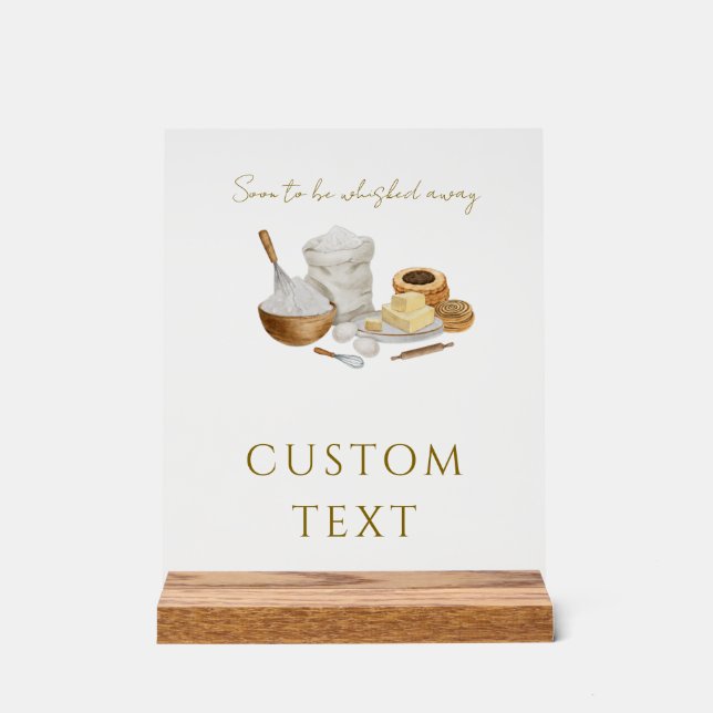 Soon to be whisked away bridal shower cards & gift acrylic sign (Front)