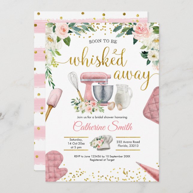 Soon to be Whisked Away Bridal Shower Invitation (Front/Back)
