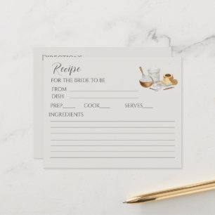 Soon to be whisked away bridal shower recipe card