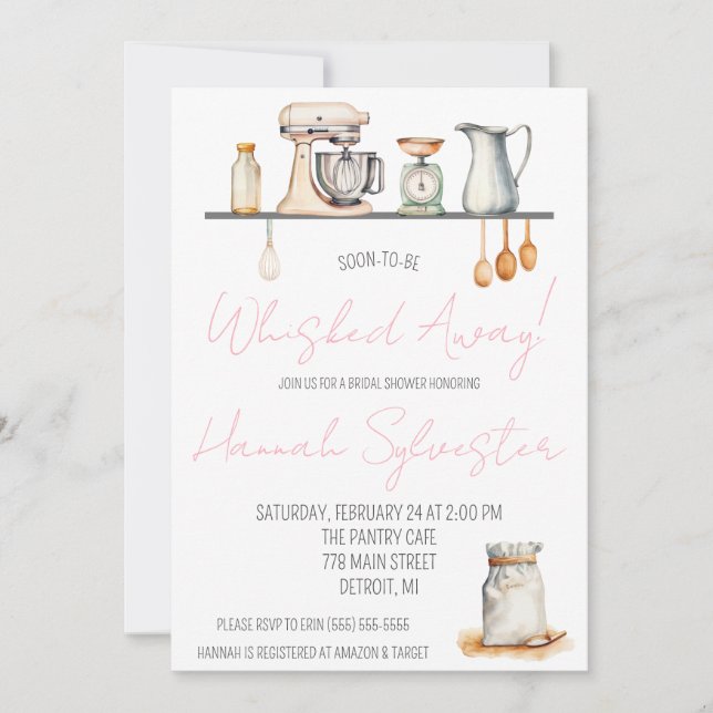 Soon-to-be Whisked Away! Kitchen Bridal Shower Invitation (Front)