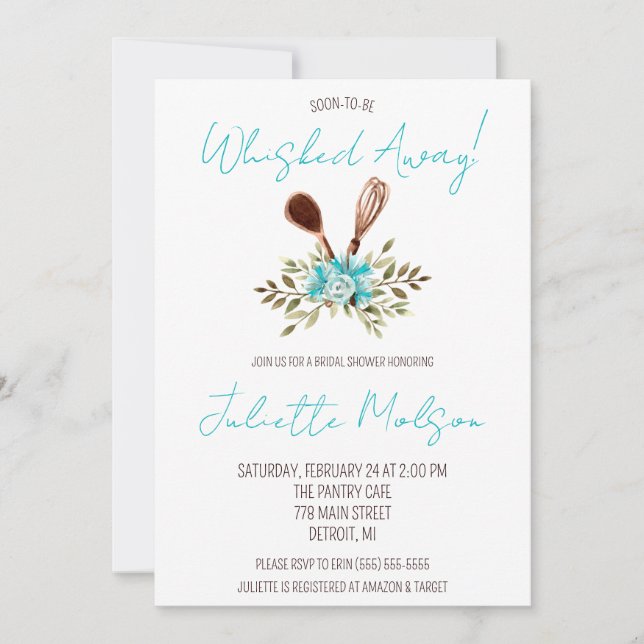 Soon-to-be Whisked Away! Kitchen Bridal Shower Invitation (Front)
