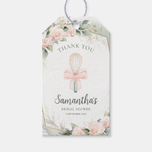 Soon to be Whisked Away Pink Floral Bridal Shower  Gift Tags