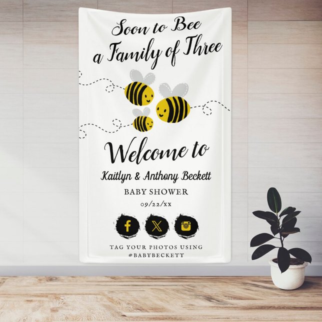 Soon To Bee A Family Of Three | Baby Shower Banner (Creator Uploaded)
