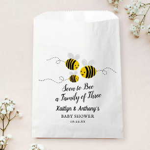 Soon To Bee A Family Of Three   Baby Shower Favour Bags