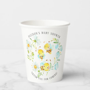 Soon to Bee Family of 3 Bee Baby Shower  Paper Pla Cups