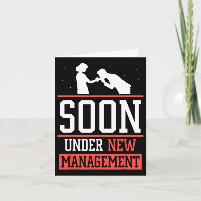 Soon Under New Management Groom Bachelor Bride Par Card (Front)
