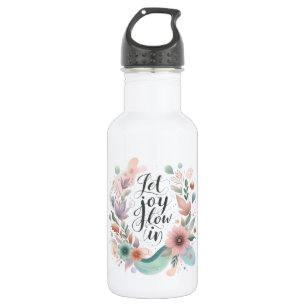 soothing colorful quote about joy mental wellness 532 ml water bottle