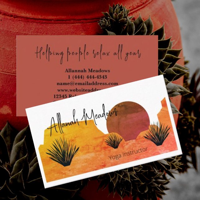 Soothing Desert Moon Meditation Business Card (Creator Uploaded)