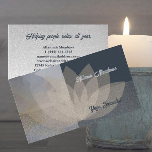 Soothing Gold Lotus Yoga Meditation Business Card