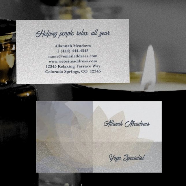 Soothing Gold Lotus Yoga Meditation Business Card (Creator Uploaded)