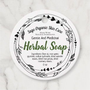 Soothing Herbal Eco Soap Business Packaging Favour Tags