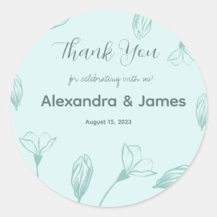 Soothing Mint Botanical Weeding  Classic Round Sticker