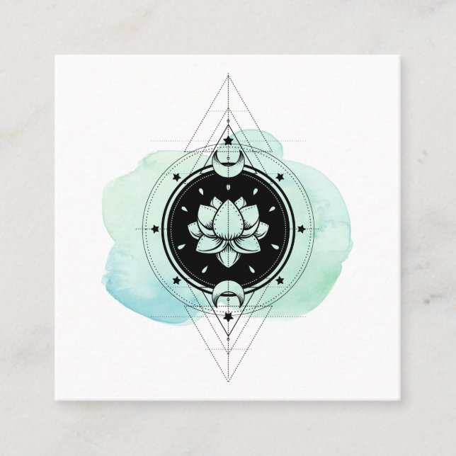 *~* Soothing Sacred Symbol Path To Nirvana Square Business Card (Front)