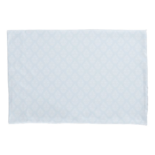 soothing soft blue damask pattern pillowcase (Front-Left)