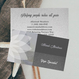 Soothing White Lotus Yoga Meditation Business Card
