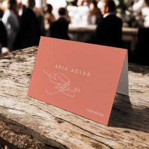 SOPHIA Bright Coral Summer Menu Option Place Cards