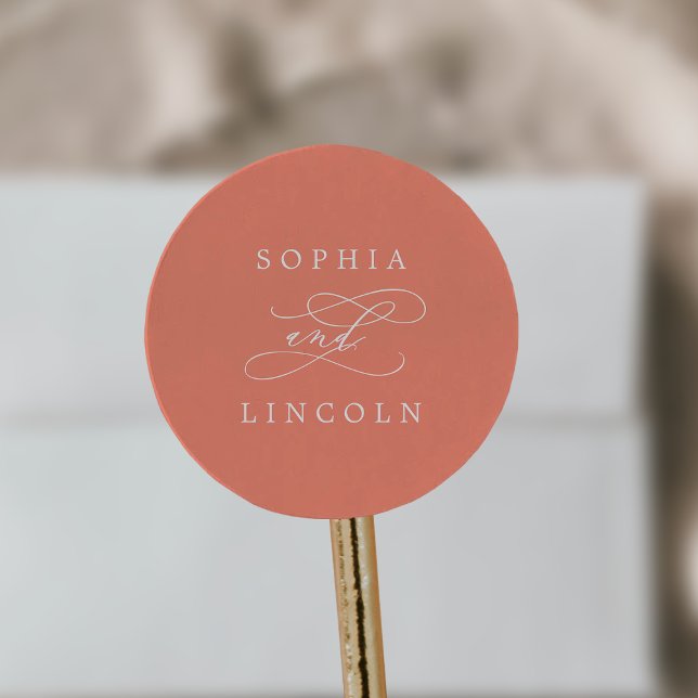 SOPHIA Bright Coral Summer Wedding Envelope Seals (SOPHIA Bright Coral Summer Wedding Envelope Seals)