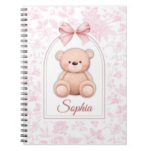 Sophia   Custom Pink Teddy Bear Nursery Design  Notebook