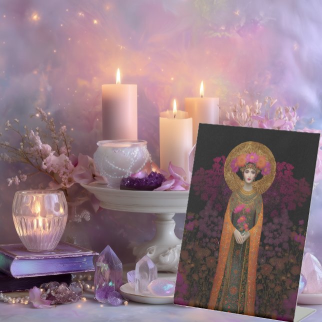 Sophia Divine Goddess of Wisdom Mosaic Portrait  Pedestal Sign (Creator Uploaded)