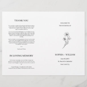 Sophia Elegant Typography Folded Wedding Program