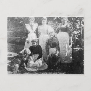 Sophia Farrell and maids, 1899 Postcard