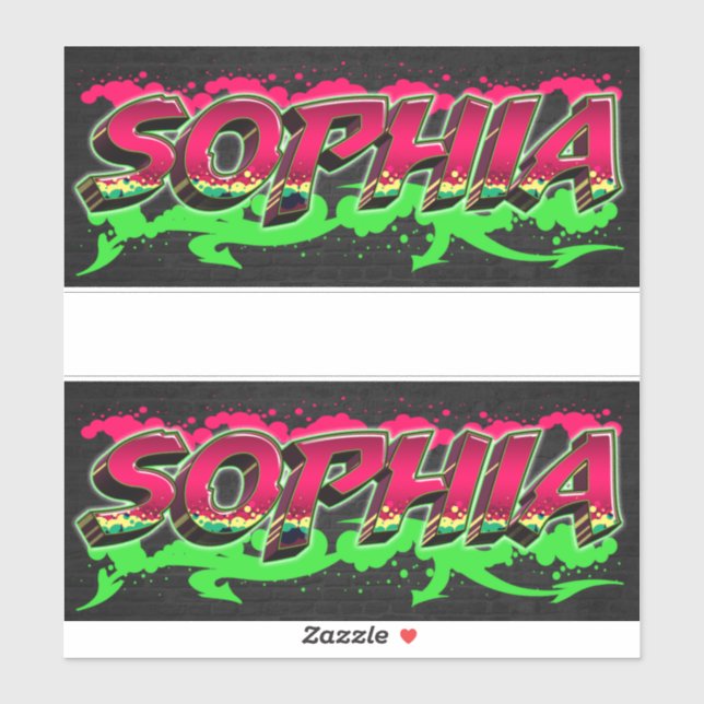 Sophia First Name Graffiti Sticker (Sheet)
