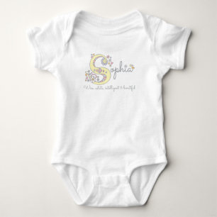 Sophia girls name meaning monogram romper baby bodysuit