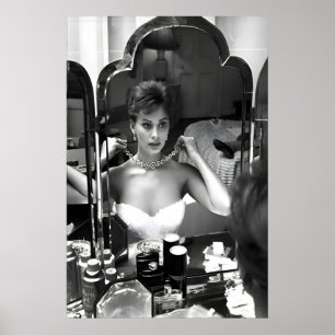 Sophia Loren Print, Vintage Black & White Fashion Poster