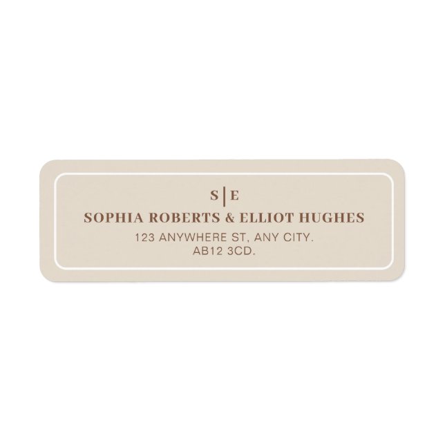 SOPHIA Modern Desert Wedding Return Address Label (Front)