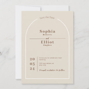 SOPHIA Modern Dessert Boho Arch Save the Date Card