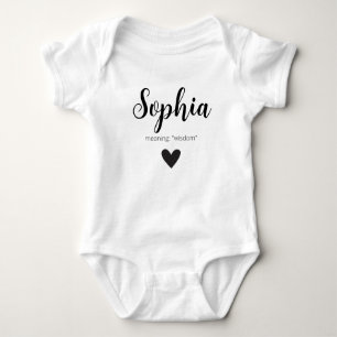 Sophia Name Reveal Meaning Minimal Modern Baby Baby Bodysuit