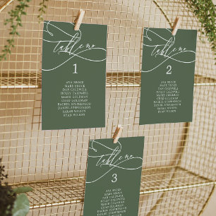SOPHIA Olive Green Wedding Seating Chart Card
