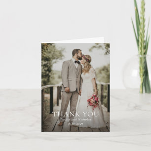 Sophia Photo Modern Wedding Thank You Card