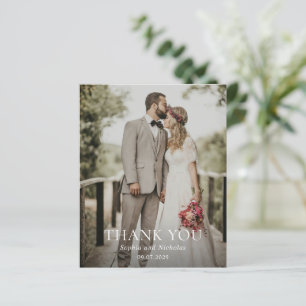 Sophia Photo Modern Wedding Thank You Card