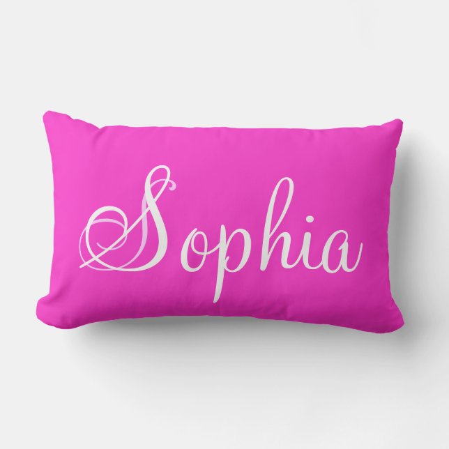 Sophia Pink Lumbar Personalised Pillow (Front)