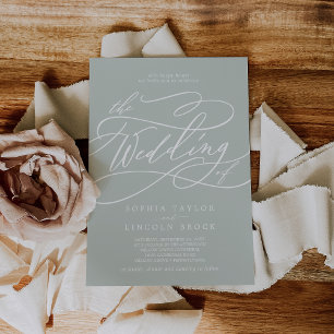 SOPHIA Sage Grey Modern Classic Elegant Wedding Invitation