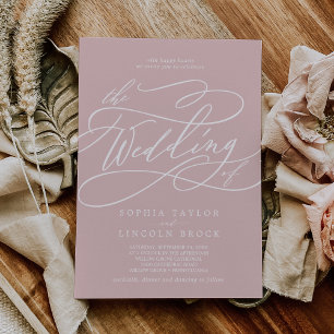 SOPHIA Simple Elegant Classic Blush Pink Wedding Invitation