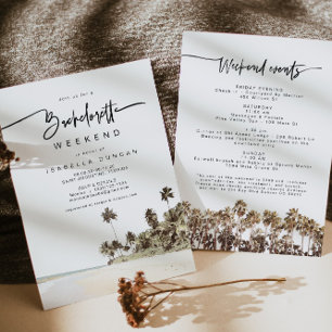 SOPHIA   Tropical Beach Palm Tree Bachelorette Invitation